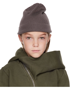 Детская серая вязаная шапка в рубчик Rick owens