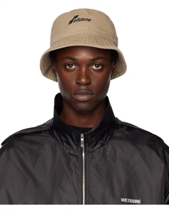 Бежевая панама с выцветшим логотипом WD We11done