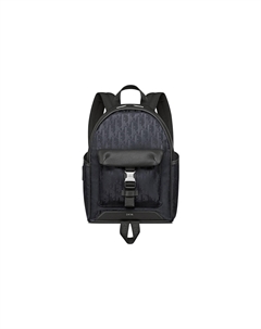 Детский рюкзак из технической ткани с кожаной спинкой черный Dior