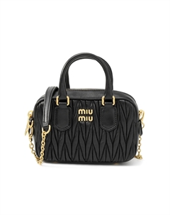 Миниатюрная матрасная женская сумка из овчины Miu miu