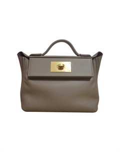 HERMES Миниатюрная женская сумка-кроссбод через плечо из слоновой кожи серого цвета Hermès