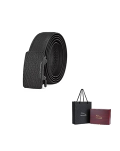 Кожаный ремень из кожи тюленя мужской шириной 3,55 см, Black Jaguar