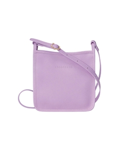 Кожаная женская сумка через плечо с одним ремнём малого размера фиолетовая Longchamp