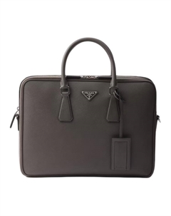 Кожаный портфель мужской дымчатый Prada