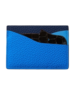 HERMES Кожаный картхолдер унисекс синий и черный Hermès