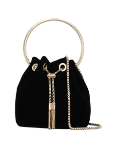 Тканевая сумка-браслет женская черная Jimmy choo