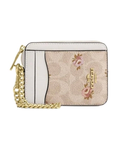 Мини-визитница из лакированного полотна, Gold & Sand Coach