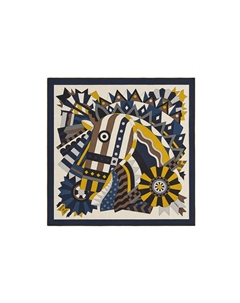 HERMES Шелковый платок, Marine Blue/Natural Hermès