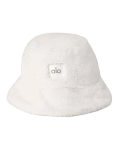 Белая унисекс ведро шляпа из искусственного меха, White Alo yoga