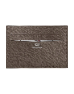 HERMES Кожаный картхолдер Citizen Twill Epsom унисекс серый туман, Mist Gray Hermès