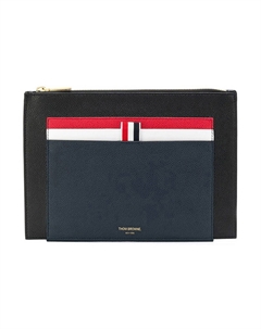 Кожаная сумка-клатч мужская синяя Thom browne