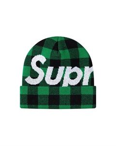 Большая логотипная шапка FW22, Green Plaid Supreme