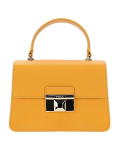 Женская мини-сумка через плечо из коровьей кожи желтого цвета Furla