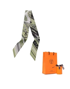 HERMES Шёлковый шарф женский зелёный, Green Hermès