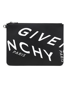 Кожаная мужская сумка-клатч на молнии черная Givenchy