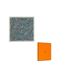 HERMES Шелковый шарф Mulberry светло-аспидного цвета, Light Slate Gray Hermès