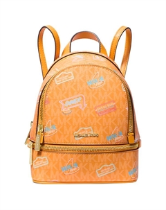 Маленький рюкзак из холста для женщин ярко-оранжевый Michael kors