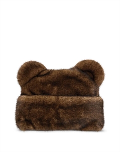 Шапка из искусственного меха с ушками, коричневый Marc jacobs