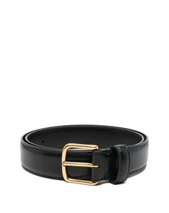 Кожаный ремень с квадратной пряжкой, черный The row