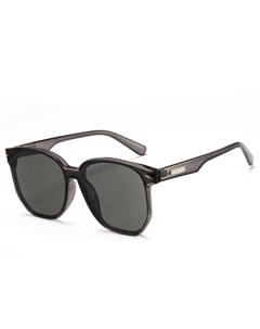 Квадратные солнцезащитные очки TR90 унисекс, Transparent Gray Frame with Gray Lens B43 Cyxus