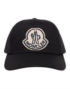 Хлопковая кепка с аппликацией логотипа, Black Moncler