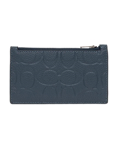 Кожаный картхолдер мини для женщин в темном дениме Coach