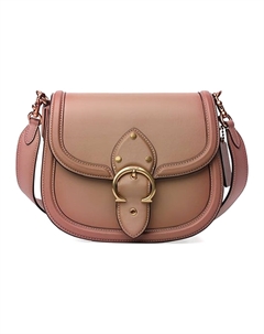 Выцветшая кожаная седельная сумка через плечо трансформер среднего размера женская тауп Coach