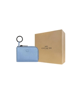 Ключница из коровьей кожи миниатюрная женская синяя Coach