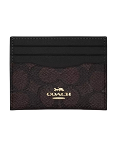 Мини-картхолдер из прорезиненной ткани женский черный, Black Coach