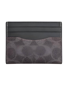 Мужской серый картхолдер из искусственной кожи с пластиком и натуральной кожей, Gray Coach