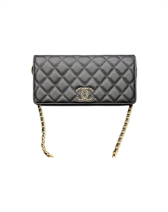 Сумка из овчины Сумка-сумка-багет Сумка-конверт Кроссбоди Женская черная сумка через плечо Chanel