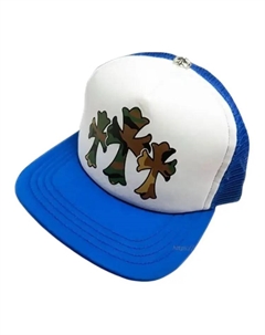 Хромированная бейсболка мужская синяя, Blue Chrome hearts