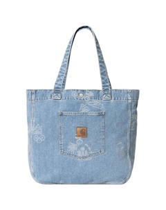 Хлопковая сумка-шопер с наплечным ремнем мужская синяя, Blue Carhartt wip