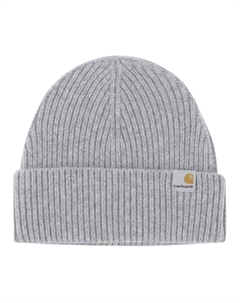 Ребристая вязаная шапка с логотипом Gabe, Gray Carhartt wip