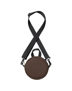 Нейлоновая круглая сумка через плечо унисекс тёмно-коричневая, Dark Brown Carhartt wip