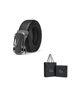 Мужской кожаный ремень из коровьей кожи черный шириной 3.5 см, Black Jaguar