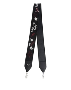 Ремень для сумки с вышивкой, черный Zadig&voltaire