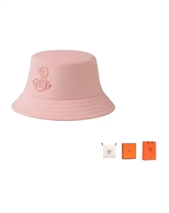 HERMES Хлопковая панама женская розовая, Pink Hermès