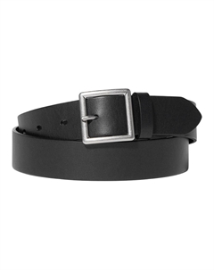 Кожаный ремень унисекс каштановый черный шириной 3.5 см, Black Uniqlo