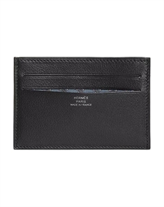 HERMES Женский картхолдер из телячьей кожи твилл, Black & Blue Hermès
