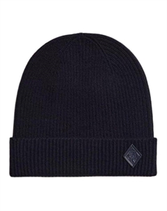 HERMES Шерстяная кашемировая шапка из телячьей кожи мужская черная, Black Hermès