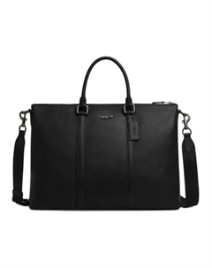 Кожаный портфель мужской большой черный Coach