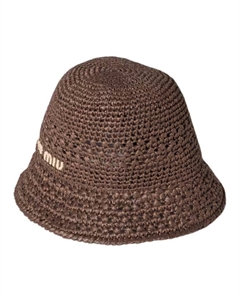 Тканевая ведровая шляпа унисекс какао-браун, Cocoa Brown Miu miu