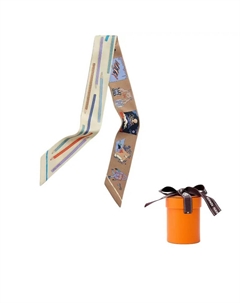 HERMES Шёлковый платок, Vanilla/Violet/White/Multicolor Hermès