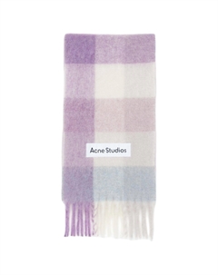 Шарф с клетчатым логотипом, Light Purple Acne studios