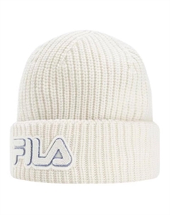 Белая унисекс шапка из овечьей шерсти, White Fila