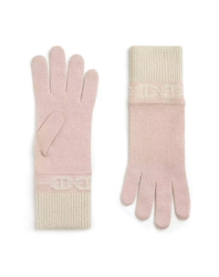 HERMES Розовые женские перчатки из кашемира, Pink Hermès