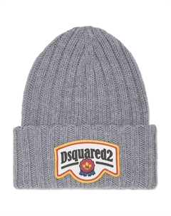 Шапка вязаная с нашивкой логотипом, Gray Dsquared2