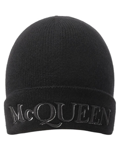 Бейсболка с вышитым логотипом и отворотом, Black Alexander mcqueen