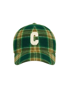 Клетчатая шерстяная бейсболка, Green Celine